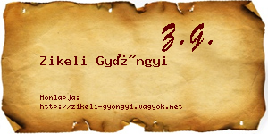Zikeli Gyöngyi névjegykártya